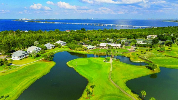 Aerial view of The Dunes golf course